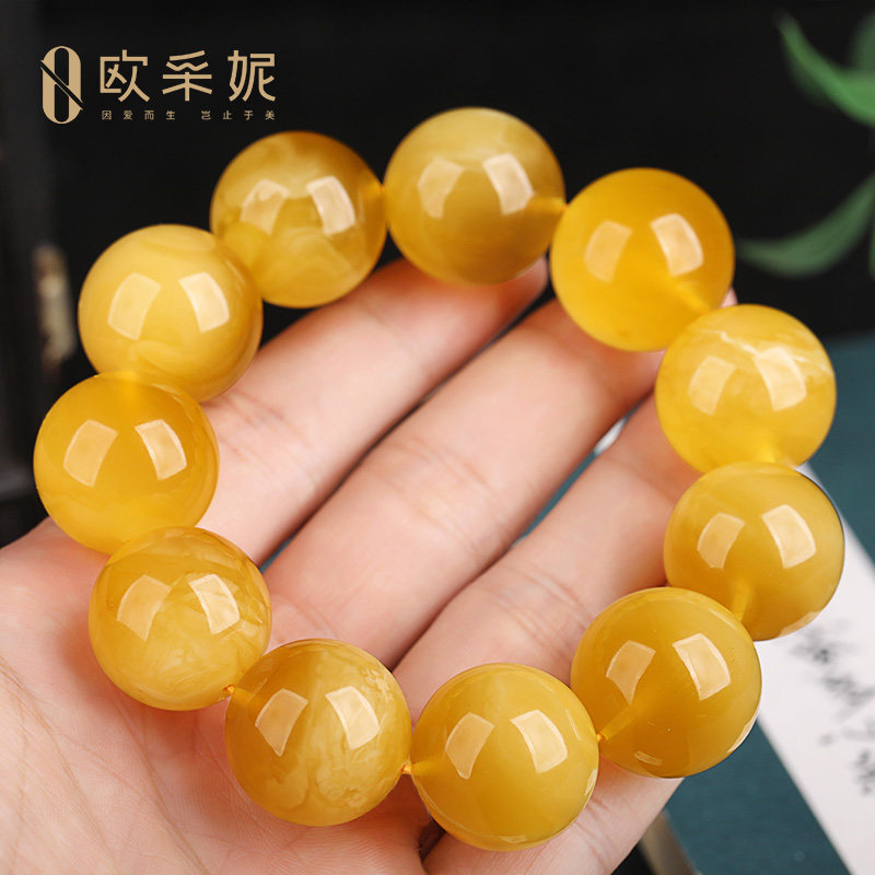 欧采妮蜜蜡手串单圈天然无优化手链 oucerny欧采妮手饰