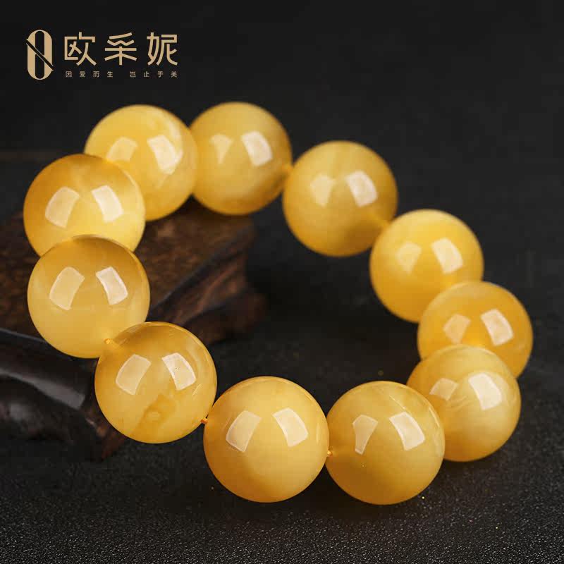 欧采妮蜜蜡手串单圈天然无优化手链 oucerny欧采妮手饰