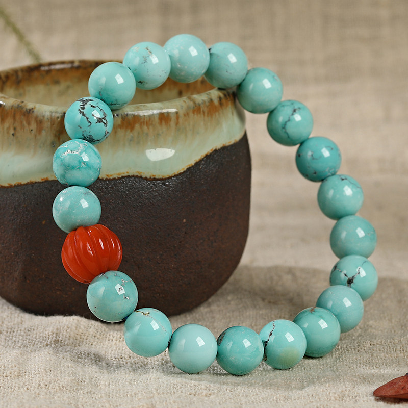 欧采妮天然绿松石蜜蜡手串女款手链 oucerny欧采妮手饰