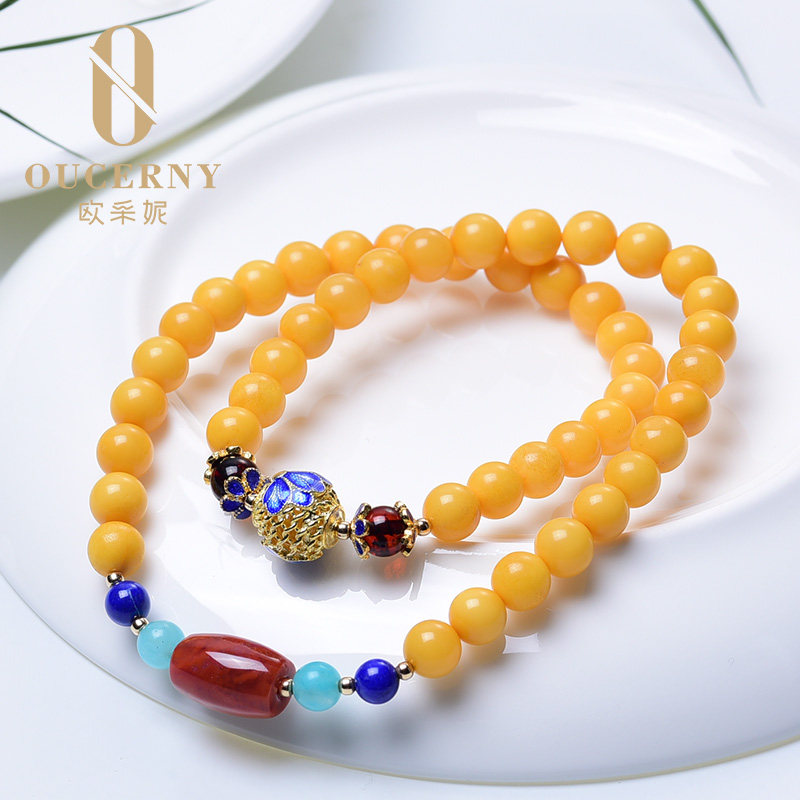 欧采妮蜜蜡手串天然鸡油黄手链蜜蜡 oucerny欧采妮手饰