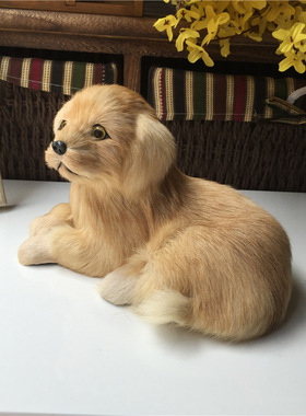 【仿真小狗】动物狗狗模型摆件皮毛金毛犬模型家居工艺装饰品