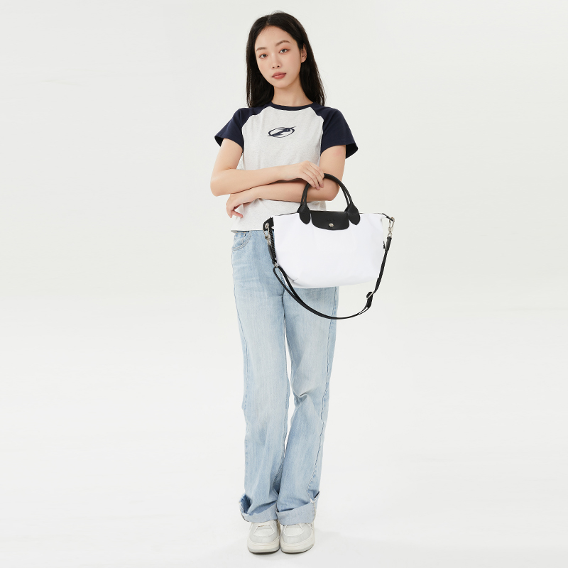 LONGCHAMP 珑骧Le Pliage Energy系列小号白色手提单肩饺子包 - 图1