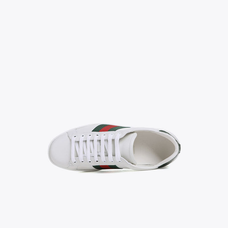 gucci /古驰牛皮撞色条纹装饰男鞋 万奢城休闲板鞋