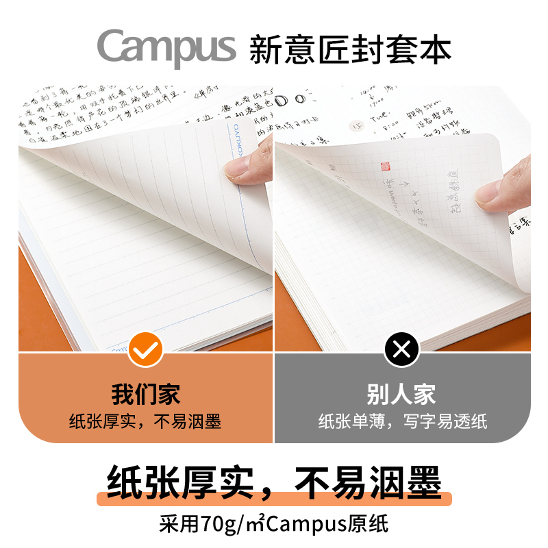 官方旗舰店 日本kokuyo国誉封套本Campus新意匠笔记本本子学生用PVC作业本办公用品记事本A5B5练习本 - 图0