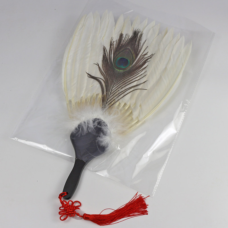 古风白色单层孔明扇复古风工艺扇中国风16根鹅毛扇子诸葛亮羽毛扇,淘宝优惠券,粉丝福利购,淘宝优惠卷