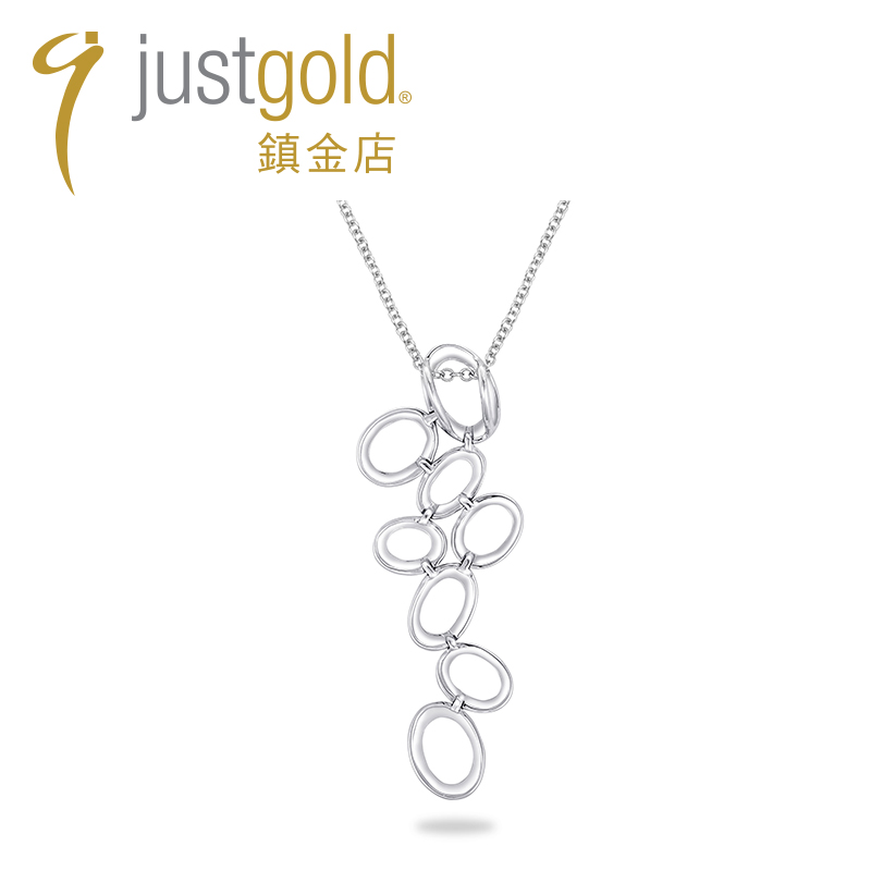 justgold鎮金店凝聚925银吊坠简约大方时尚个性3509744W-图1