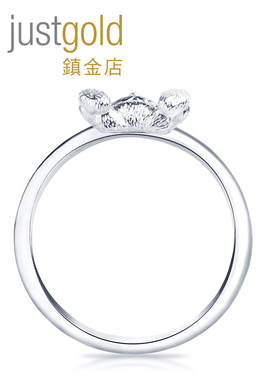 justgold金店可爱熊银戒指女士款