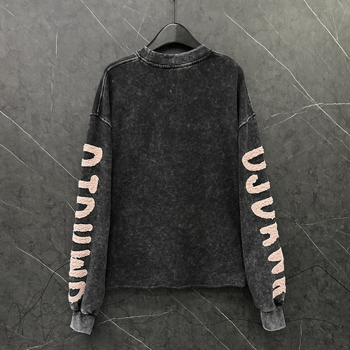 甜美可爱风卡通kt猫兔子圆领卫衣女2025春秋重工新款宽松休闲上衣 - 图0