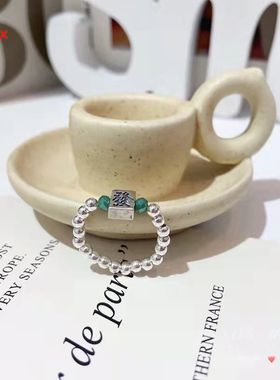 s925纯银中国风发财银珠戒指大码不挑手个性十足送女生日礼物