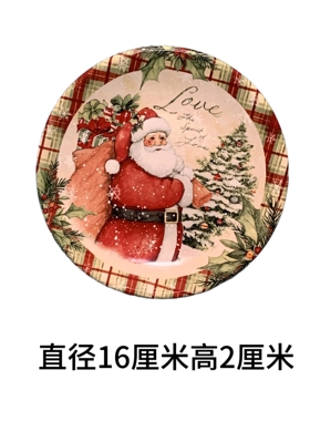 微瑕出口尾货陶瓷圣诞节装饰圣诞节日果盘点心面包盘创意圣诞礼物