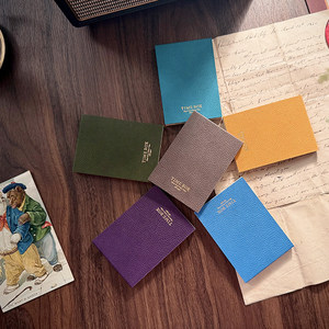 TIMEBOX 环保荔枝纹A7PU烫金迷你手掌便签本日本米黄道林纸空白意大利纸横线条可撕