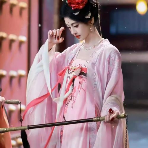 鞠婧祎同款汉服月鳞绮纪唐制复原风女齐胸飘逸大袖日常春夏长款 - 图3