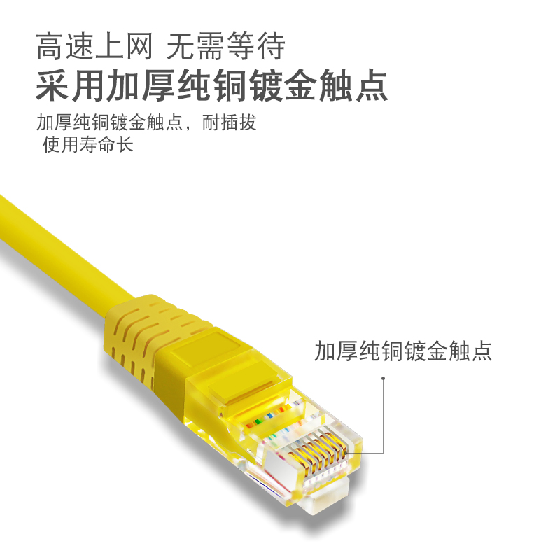 精连 网线网络跳线1m2m3m5m 五类/六类电脑宽带路由器成品网络家用高速8芯全铜线芯 - 图2