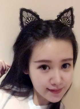 猫耳朵超萌风儿童可爱卡通压发圈