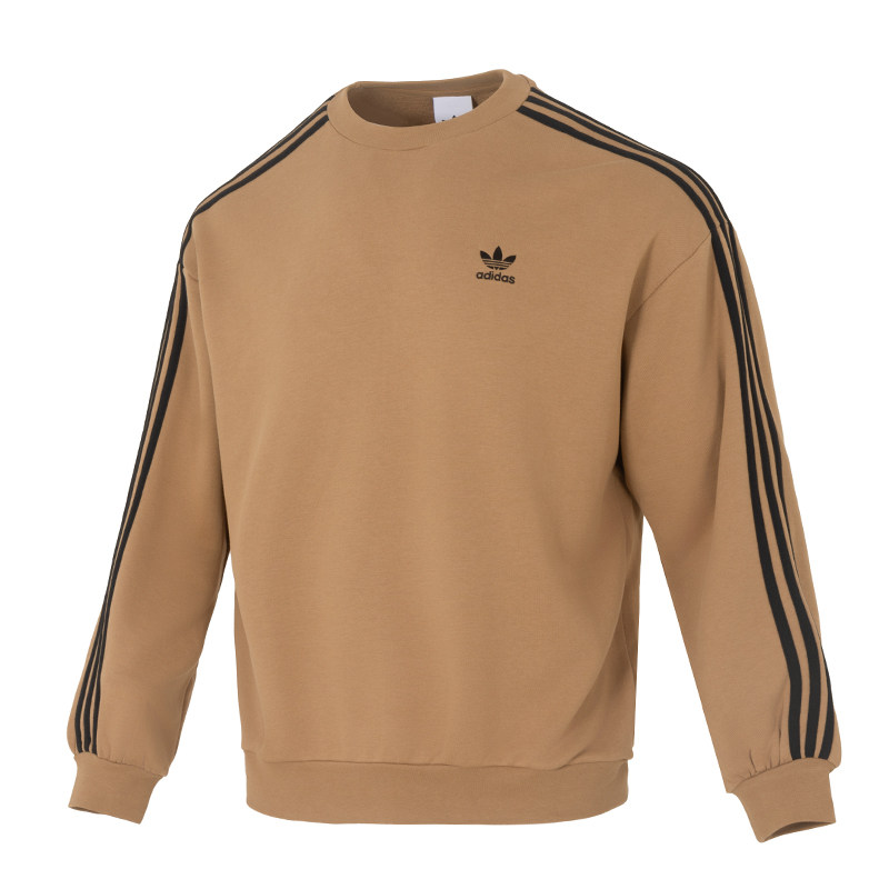 阿迪达斯正品官方旗舰店2025新款冬季三叶草棕色运动卫衣套头衫男,淘宝优惠券,粉丝福利购,淘宝优惠卷