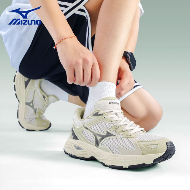 Lucky Leaf丨Mizuno ເກີບຜູ້ຊາຍແລະແມ່ຍິງ RACER S retro ພໍ່ເກີບ breathable West Lake Longjing sneakers