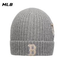 MLB Official Children Knit Hat 2023 Fall New Grey Sports Cap Warm Wool line cap Flannel Cap Tide