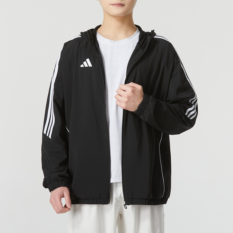 Adidas阿迪达斯外套男202新款秋季运动服跑步健身连帽夹克IM8806 - 图0