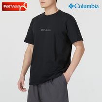 Colombia Black Round Collar Short Sleeve Mens Spring New Sportswear Outdoor Casual Running T-shirt AE1458