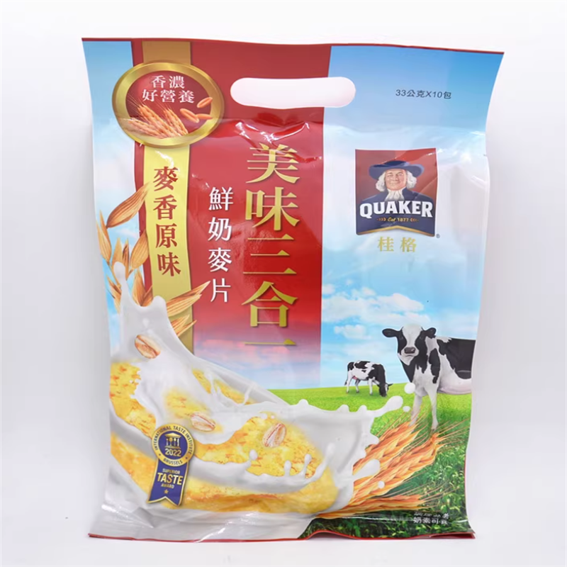 2袋包邮台湾进口桂格特浓牛奶鲜奶麦片美味三合一28gx10包早餐 - 图1