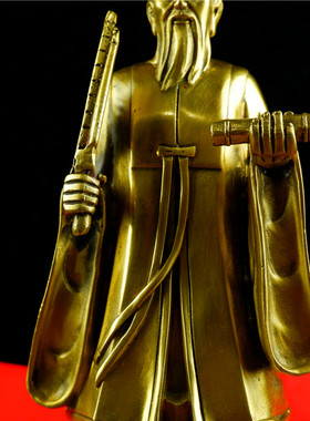 纯铜姜太公钓鱼站像封神榜摆件