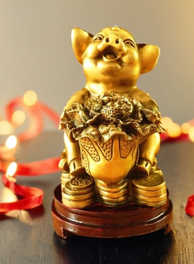 摆件黄铜祝福中式客厅精工摆件