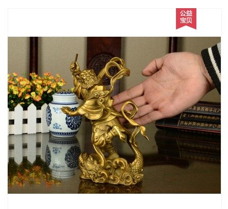 全铜魁星点斗摆件独站鳌头家用办公室书房桌面装饰品魁星踢斗铜像 - 图3