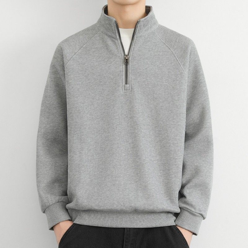 重磅半拉链男卫衣春秋冬季长袖T恤男士潮帅气时髦上衣内搭打底衫,淘宝优惠券,粉丝福利购,淘宝优惠卷