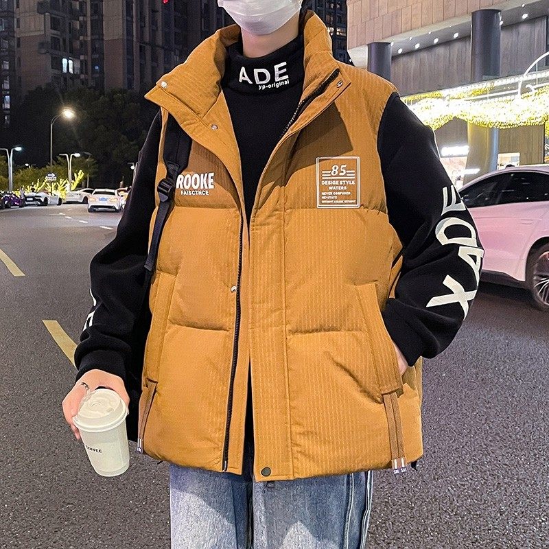 潮牌立领棉马甲男生冬季新款青少年棉服无袖棉衣外套保暖背心坎肩,淘宝优惠券,粉丝福利购,淘宝优惠卷