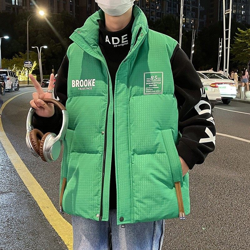 潮牌立领棉马甲男生冬季新款青少年棉服无袖棉衣外套保暖背心坎肩,淘宝优惠券,粉丝福利购,淘宝优惠卷