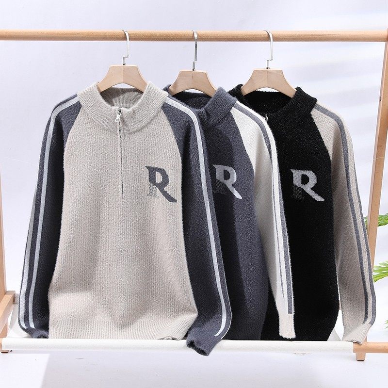 高初中学生男孩半拉链毛衣秋冬季青少年大童半高领针织保暖打底衫,淘宝优惠券,粉丝福利购,淘宝优惠卷