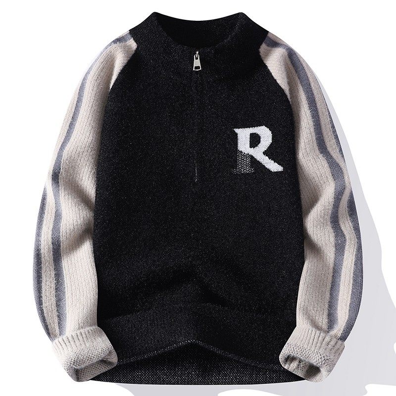 高初中学生男孩半拉链毛衣秋冬季青少年大童半高领针织保暖打底衫,淘宝优惠券,粉丝福利购,淘宝优惠卷