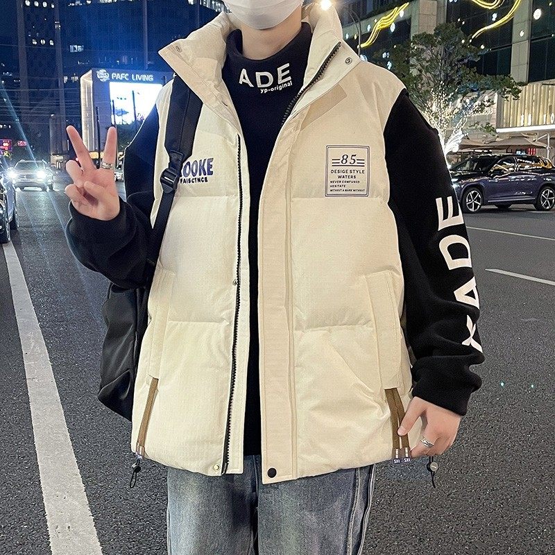 潮牌立领棉马甲男生冬季新款青少年棉服无袖棉衣外套保暖背心坎肩,淘宝优惠券,粉丝福利购,淘宝优惠卷