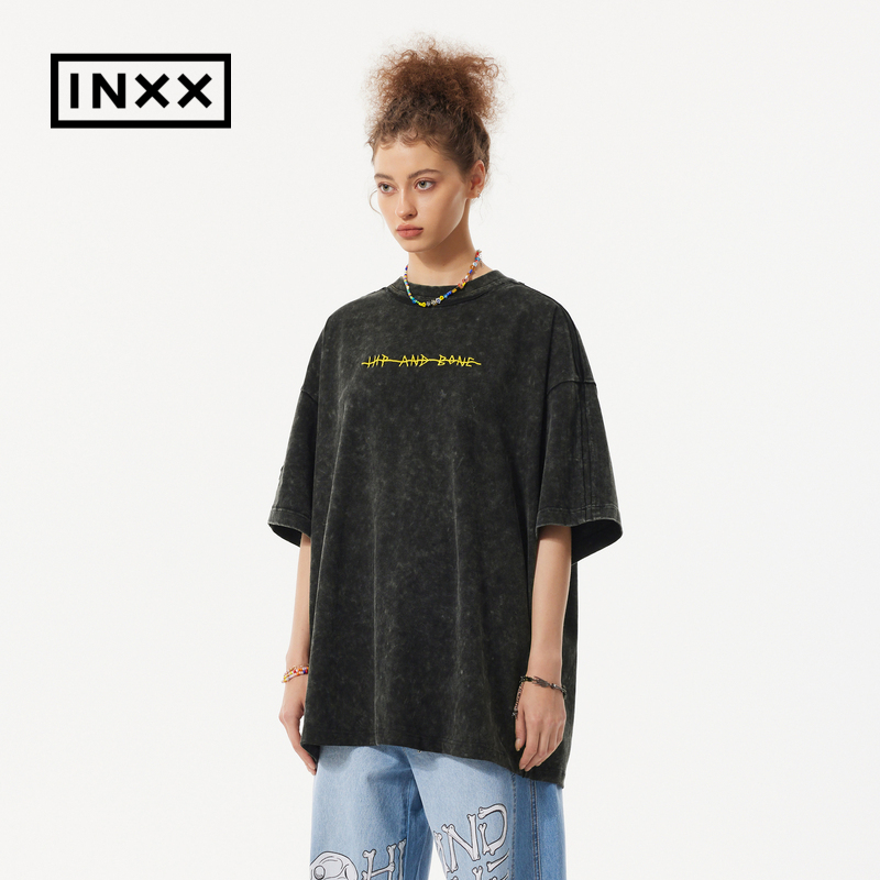 【INXX】HIP AND BONE 明星同款美式街头短袖T恤背后印花上衣 - 图0