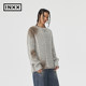 APYD retro ripped round neck rope sweater men's old spray color loose pullover knit sweater