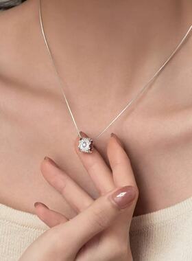 s925银万花筒小蛮腰项链女轻奢小众设计感吊坠锁骨链高级时尚