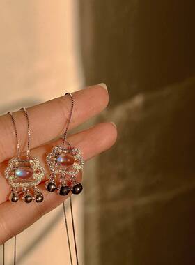 纯银项链韩版如意锁