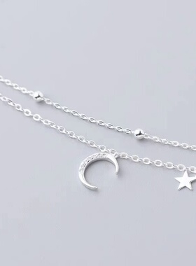 925纯银双层星月手链女生ins轻奢小众女士2024年新款学生礼物