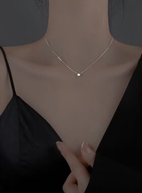 星星项链女925纯银项链女2025年新款女生锁骨链女简约气质百搭气