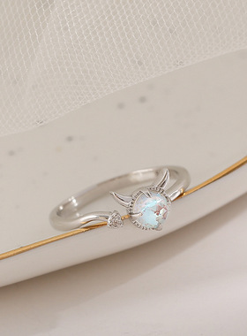 纯银小恶魔蹦迪可调节戒指