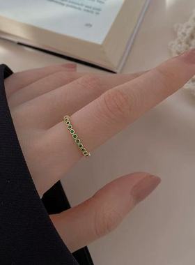 925银戒指女ins轻奢小众时尚精致个性食指戒冷淡风简约开口指