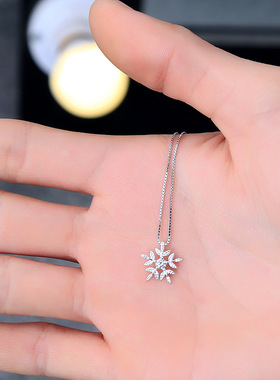 原创镶钻雪花日韩风送礼锁骨链