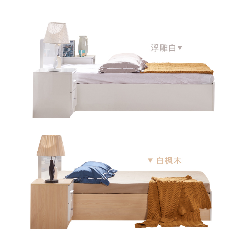板式高箱床1.5米1.8米卧室储物收纳床双人榻榻米床经济型省空间床 - 图2