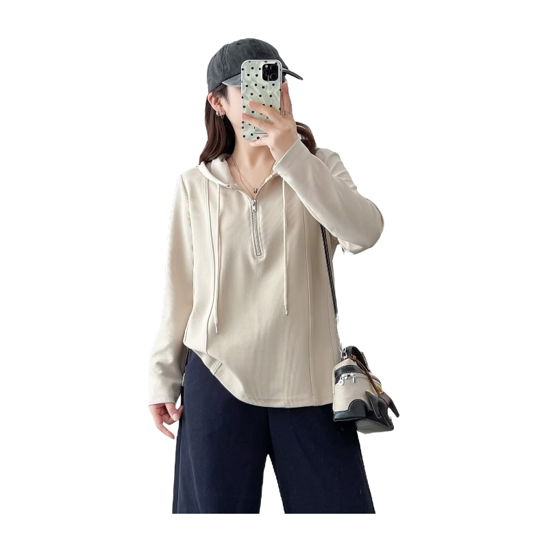清仓捡漏~专柜撤回外贸休闲半拉链连帽卫衣减龄显瘦宽松女上衣秋,淘宝优惠券,粉丝福利购,淘宝优惠卷