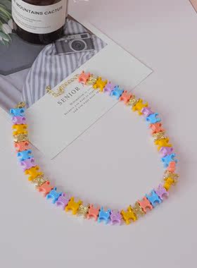 小香新款夏日糖果色项链ins