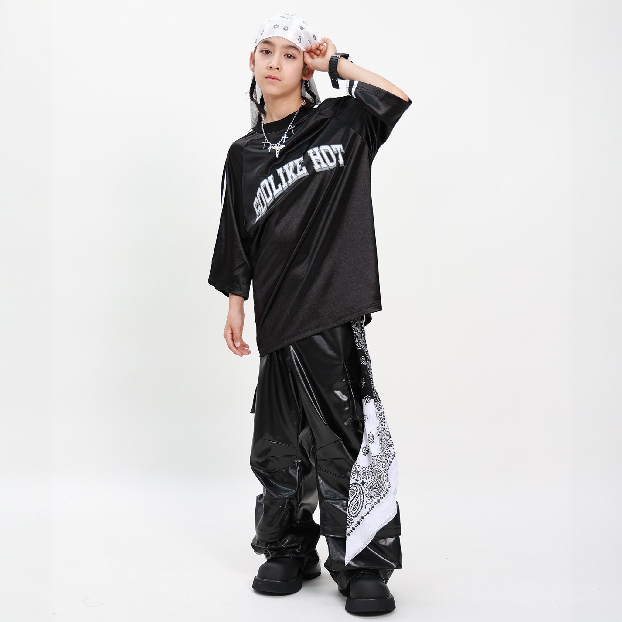 SWAG儿童街舞潮服套装男童嘻哈帅气短袖裤子hiphop街舞演出服夏季,淘宝优惠券,粉丝福利购,淘宝优惠卷