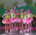 Peach Blossom Blossom Green Leaf Váy Trang phục Jasmine Dance Dress Child Lotus Pond Moon Petal Váy Trình diễn - Trang phục váy trẻ em hàn quốc Trang phục