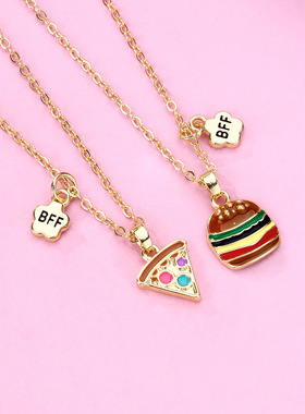 创意汉堡披萨儿童闺蜜搞怪项链