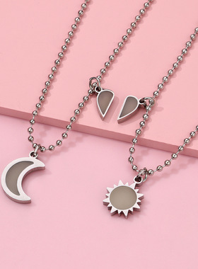 夜光情侣磁吸项链一对儿童礼物