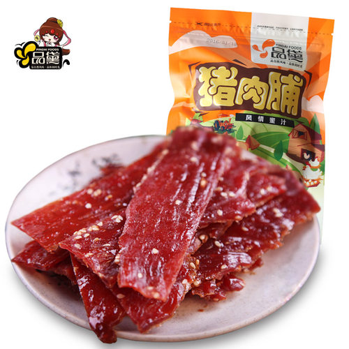 品黛 手撕蜜汁猪肉脯付副碎片 靖江特产传统口味 零食 200克/袋 - 图0